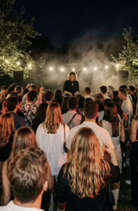 DJ GΛLE outdoor stage performance with crowd